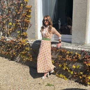 Elegant print Palm beach style Dress